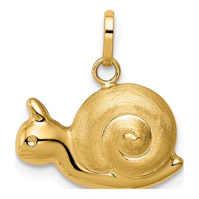 14K Yellow Gold Snail Charm