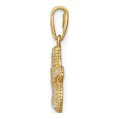 14K Yellow Gold CZ Starfish for Kids Pendant – view 3