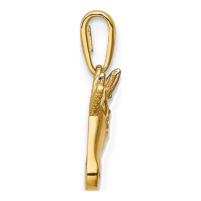 14K Yellow Gold Unicorn CZ for Girls Pendant – view 3