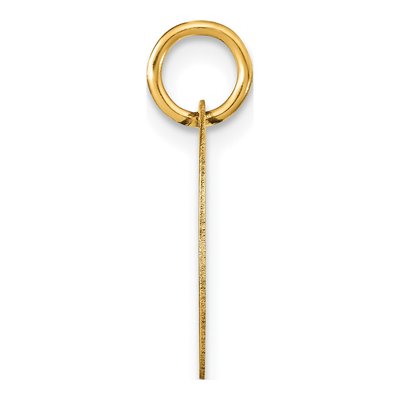 14K Yellow Gold Black Enamel Disk Letter A Charm – view 3