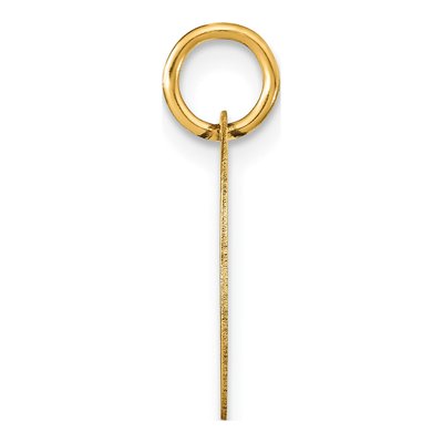 14K Yellow Gold Black Enamel Disk Letter D Charm – view 3