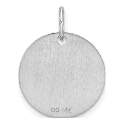 14K Yellow Gold Black Enamel Disk Letter W Charm – view 5