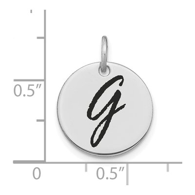 14K White Gold Disk Letter G Charm – view 4