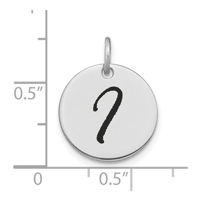 14K White Gold Letter I Initial Disk Charm – view 3