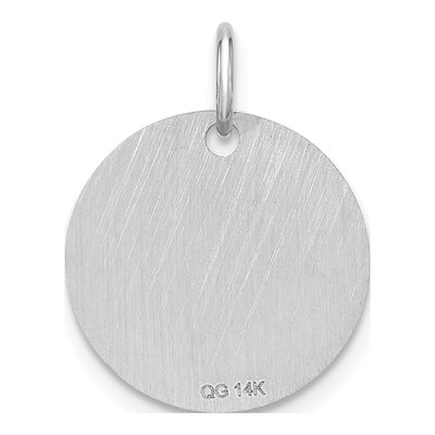 14K White Gold Black Enamel Disk Letter L Charm – view 5