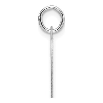 14K White Gold Black Enamel Disk Letter O Charm – view 3