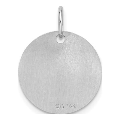14K White Gold Black Enamel Disk Letter O Charm – view 5