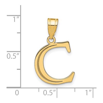 14K Yellow Gold Letter C Pendant – view 4