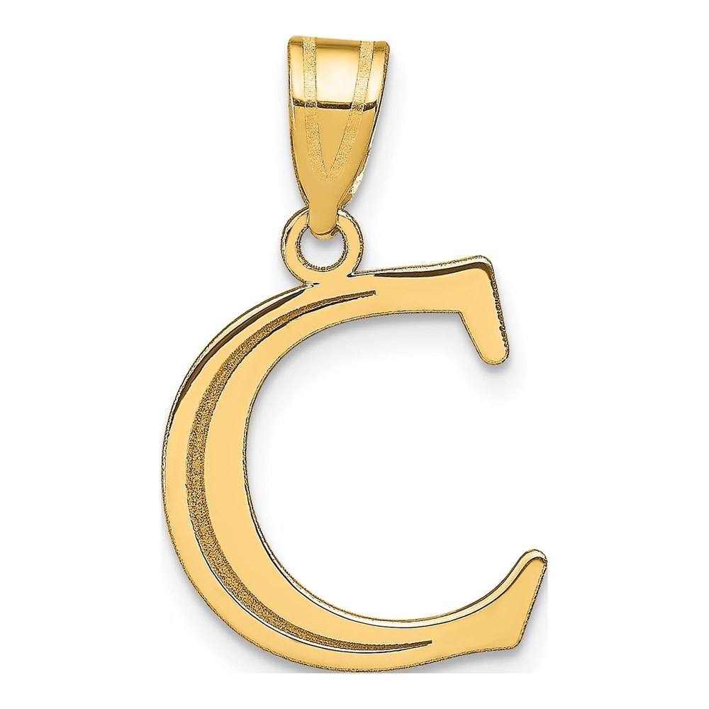 14K Yellow Gold Letter C Pendant