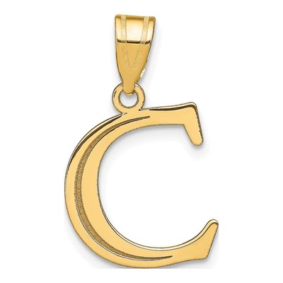14K Yellow Gold Letter C Pendant