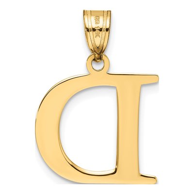 14K Yellow Gold Letter D Pendant – view 4