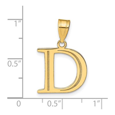 14K Yellow Gold Letter D Pendant – view 5