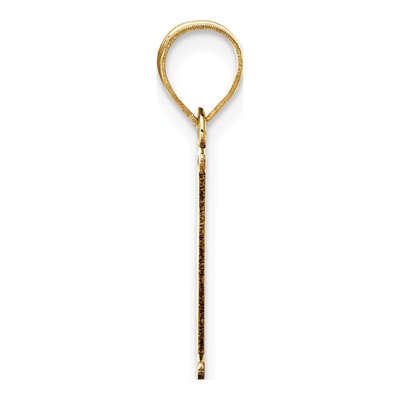14K Yellow Gold Etched Letter E Pendant – view 3