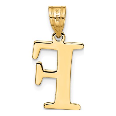 14K Yellow Gold Letter F Pendant – view 4