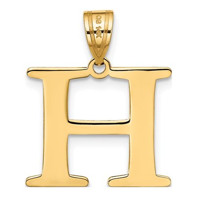 14K Yellow Gold Letter H Pendant – view 4