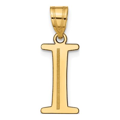 14K Yellow Gold Initial I Pendant