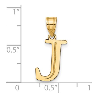 14K Yellow Gold Letter J Pendant – view 5