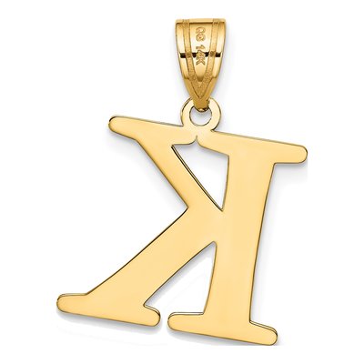14K Yellow Gold Letter K Pendant – view 4