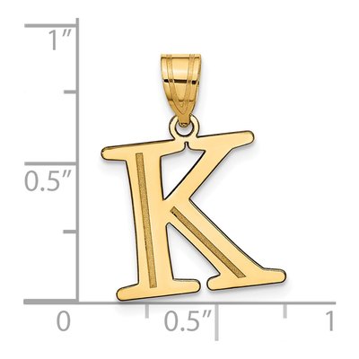 14K Yellow Gold Letter K Pendant – view 5