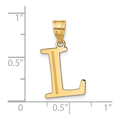 14K Yellow Gold Letter L Pendant – view 5