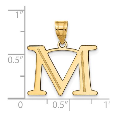 14K Yellow Gold Letter M Pendant – view 5