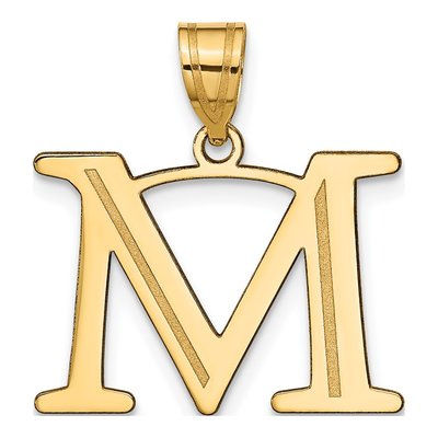 14K Yellow Gold Letter M Pendant