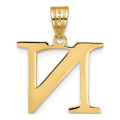 14K Yellow Gold Letter N Pendant – view 4