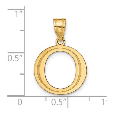 14K Yellow Gold Letter O Pendant – view 5
