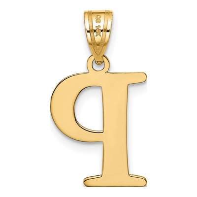 14K Yellow Gold Letter P Pendant – view 4