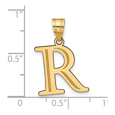 14K Yellow Gold Letter R Pendant – view 5