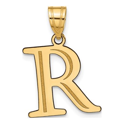14K Yellow Gold Letter R Pendant