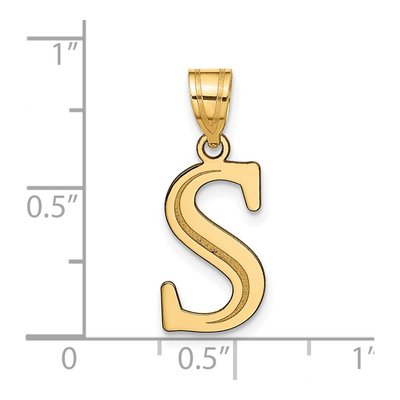 14K Yellow Gold Letter S Pendant – view 5