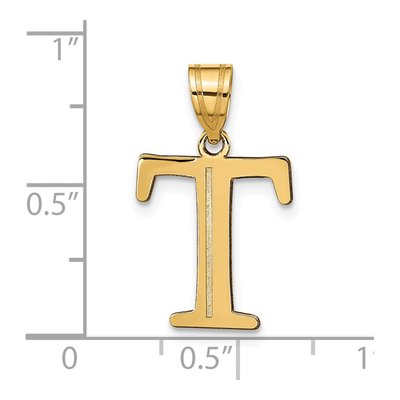 14K Yellow Gold Letter T Pendant – view 5