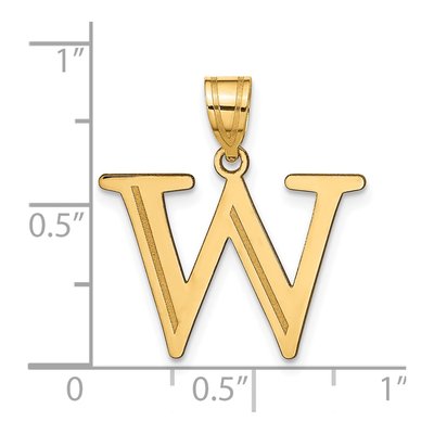 14K Yellow Gold Letter W Pendant – view 5