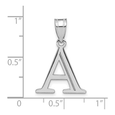 14K White Gold Letter A Pendant – view 3