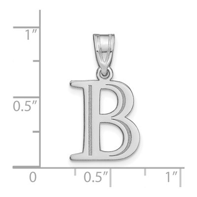 14K White Gold Letter B Pendant – view 3