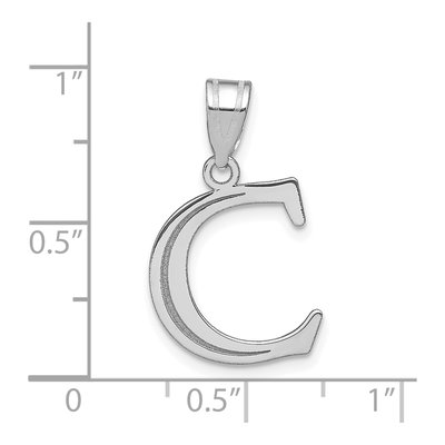 14K White Gold Letter C Pendant – view 3