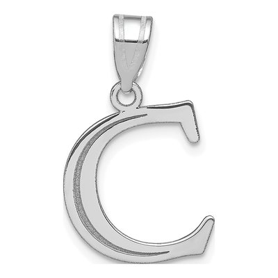 14K White Gold Letter C Pendant