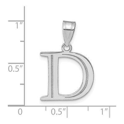 14K White Gold Letter D Pendant – view 3