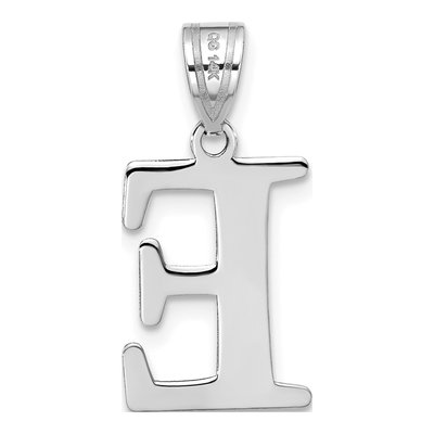 14K White Gold Letter E Pendant – view 4