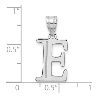 14K White Gold Letter E Pendant – view 5
