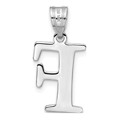 14K White Gold Letter F Pendant – view 4