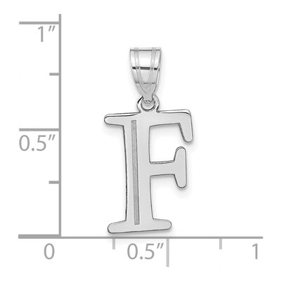 14K White Gold Letter F Pendant – view 5