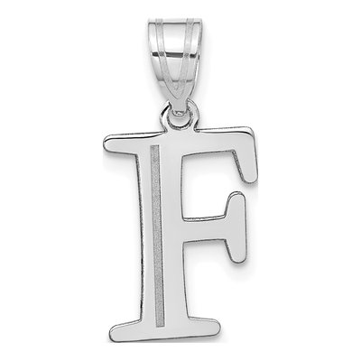 14K White Gold Letter F Pendant