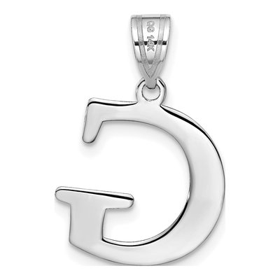 14K White Gold Letter G Pendant – view 4