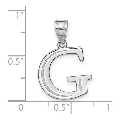 14K White Gold Letter G Pendant – view 5
