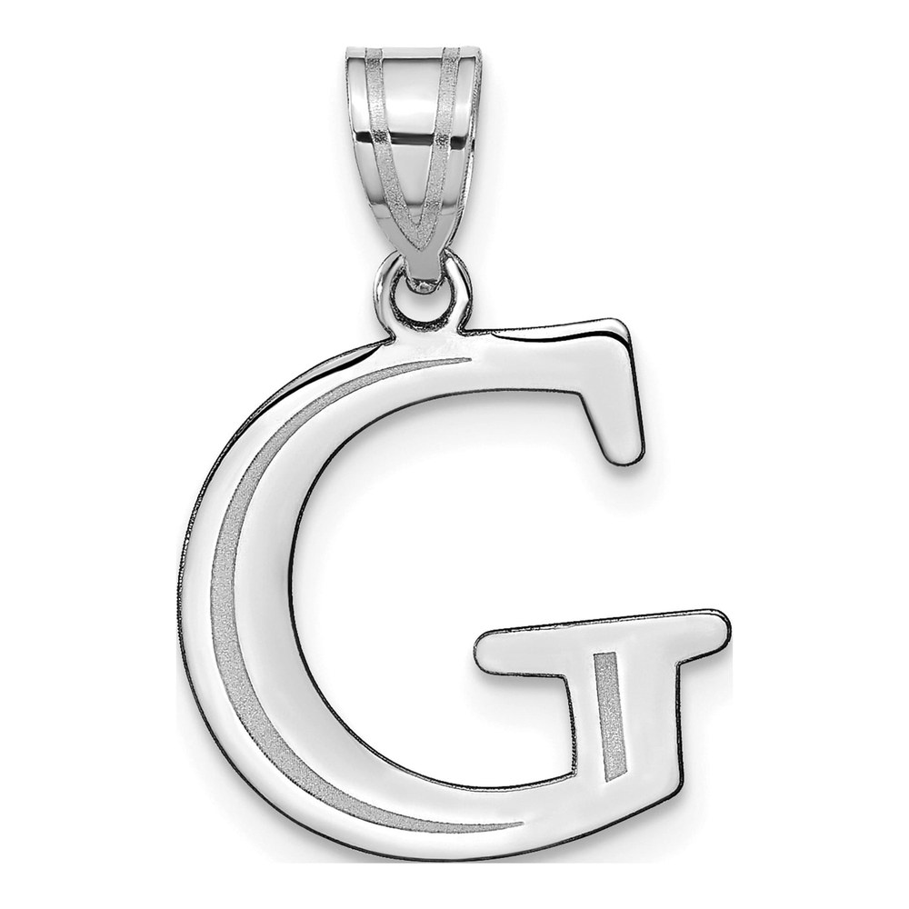 14K White Gold Letter G Pendant