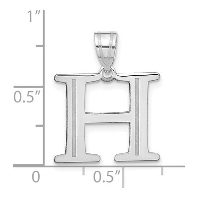 14K White Gold Letter H Pendant – view 5