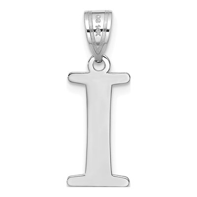 14K White Gold Initial I Pendant – view 4