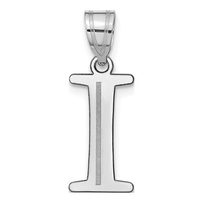 14K White Gold Initial I Pendant
